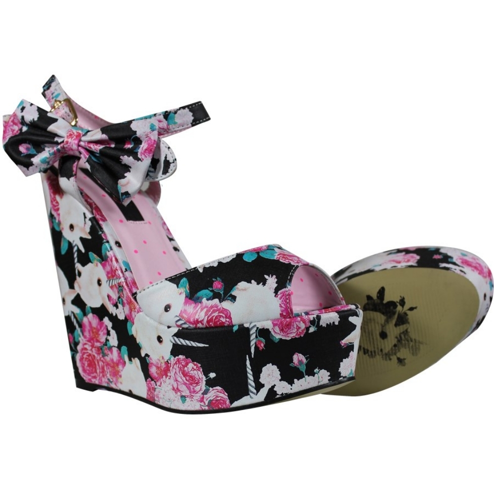 Iron Fist Buns n Roses platform wedge heels
